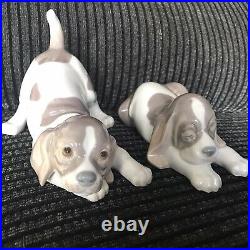 Lladro Sleepy Puppy & Playful Puppy Beagle