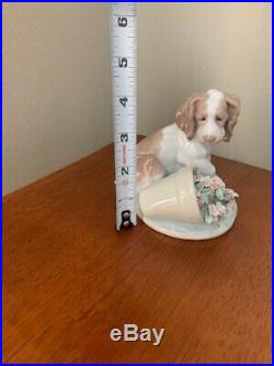 Lladro Society It Wasn't Me Spaniel Dog with Flower Pot- RETIRED-#7672