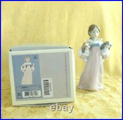 Lladro Spain Figurine Arms Full of Love 6419 Girl W Puppy Dogs In Original Box