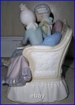 Lladro Spain Porcelain Figure Sculpture Story Time 5229 Boy Girl Dog on Couch