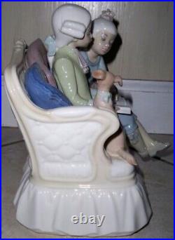 Lladro Spain Porcelain Figure Sculpture Story Time 5229 Boy Girl Dog on Couch