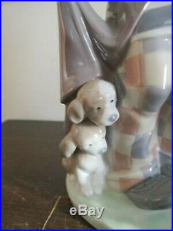Lladro Spain Porcelain Figurine 5901 Surprise Clown With Dog & Puppies Mint