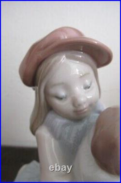 Lladro Spain Porcelain Figurine 8265 I'll Keep You Warm Girl Dog