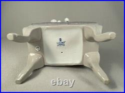 Lladro Spain Porcelain Figurine Of Two Maltese Dogs On A Bench, Retired 2004