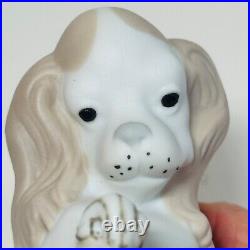 Lladro Spaniel Dog Snail Uncatalogued Prototype Matte Porcelain Vintage 3 Tall