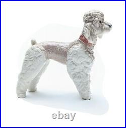 Lladro Standing Poodle Dog Glazed Porcelain By Artist Antonio Ballester