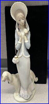 Lladro Stepping Out Lady Afghan Hound Dog #1537 Figurine