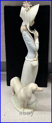 Lladro Stepping Out Lady Afghan Hound Dog #1537 Figurine