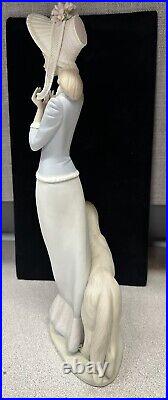 Lladro Stepping Out Lady Afghan Hound Dog #1537 Figurine