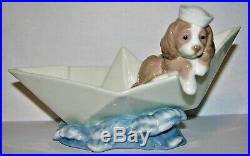 Lladro Stowaway Dog #6862 Complete In Original Box