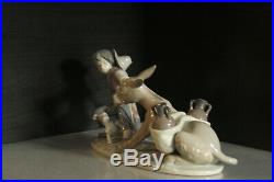 Lladro Stubborn Donkey Figurine 5178 Boy With Dog Pulling Donkey Mint