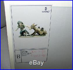 Lladro Stubborn Donkey Figurine 5178 Boy With Dog Pulling Donkey Mint In Box