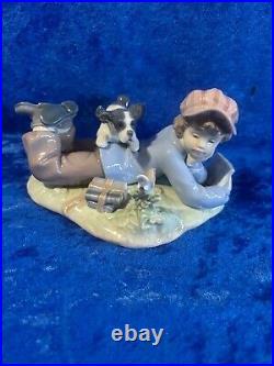 Lladro Study Buddies Boy withDog Figurine #5451