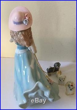Lladro Style Like Girl Walking Dogs Absolutely Beautiful And Stunning