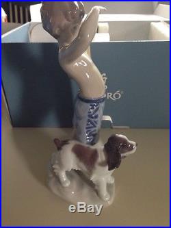 Lladro Surf's Up Boy And Dog. 8110