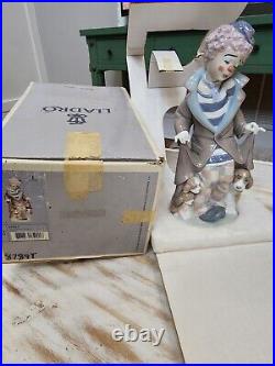 Lladro Surprise #5901 Figurine Clown With Dog/ Puppies In Box