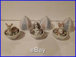 Lladro Surprise Egg RARE Set of 3 Fawn Deer, Puppy Dog, Kitten Cat HTF
