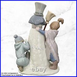 Lladro THE SNOWMAN #5713 Children & Dog Excellent Condition withOriginal Box Retd