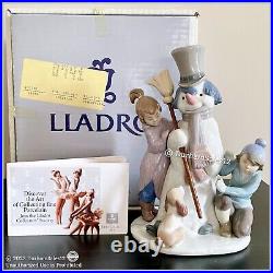 Lladro THE SNOWMAN #5713 Children & Dog Excellent Condition withOriginal Box Retd