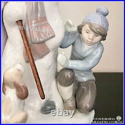 Lladro THE SNOWMAN #5713 Children & Dog Excellent Condition withOriginal Box Retd