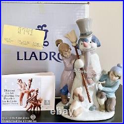 Lladro THE SNOWMAN #5713 Children & Dog Excellent Condition withOriginal Box Retd