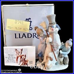 Lladro THE SNOWMAN #5713 Children & Dog Excellent Condition withOriginal Box Retd