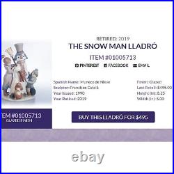 Lladro THE SNOWMAN #5713 Children & Dog Excellent Condition withOriginal Box Retd