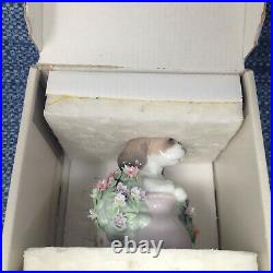Lladro Take Me Home 6574 Dog with Flowers Figurine 4.25 EUC in Box