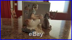 Lladro Take Your Medicine Porcelain Figurine Girl with Dog #5921