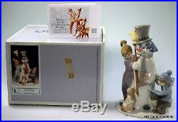 Lladro The Snow Man # 5713 Children With Snowman And Dog $500 Value Mib