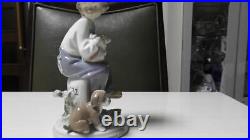 Lladro Traveling Boy And Dog Interior Pottery L382