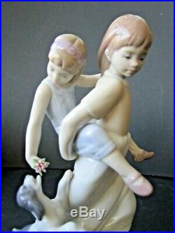 Lladro Two Sisters & Their Dog'Oh Happy Days' 8353