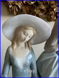 Lladro Two Young Women And A Dog