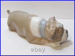 Lladro Unlikely Friends Figurine Dog & Cat Napping #6417 Retired 2005