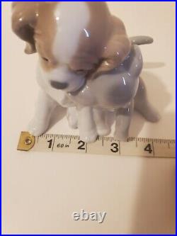 Lladro Utopia Against All Odds Figurine Kitten Puppy Cuddling 4.25