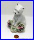 Lladro Utopia Playful Character White Westie Puppy Dog and Flowers no box #8207