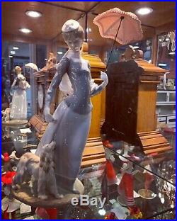 Lladro Victorian Lady & Dog Figurine