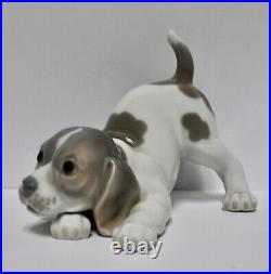 Lladro Vintage Porcelain LARGE PLAYFUL PUPPY by Julio Fernández 1970 6.5L MINT