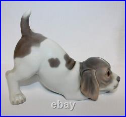 Lladro Vintage Porcelain LARGE PLAYFUL PUPPY by Julio Fernández 1970 6.5L MINT