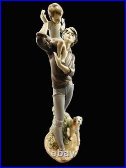 Lladro Walk With Father Sculpture Figurine Dog Child Christmas Tree READ