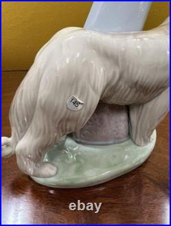 Lladro Walking Dog Figurine Lady