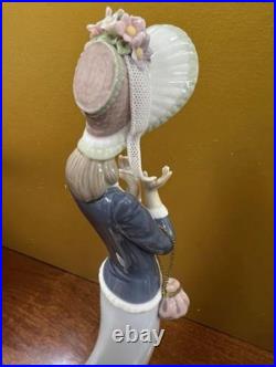 Lladro Walking Dog Figurine Lady