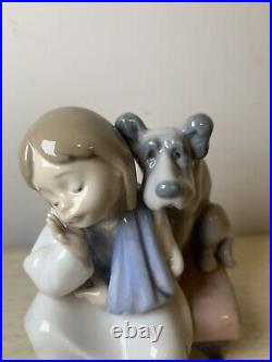 Lladro We Can't Play #5706 Injured Girl Dog Puppy Retired