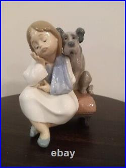 Lladro We Can't Play #5706 girl dog injured retired