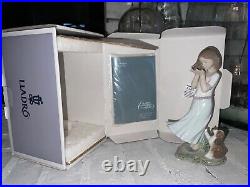 Lladro Whispering Breeze Sweet Girl with Dog Mint in Box #8121