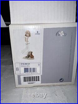 Lladro Whispering Breeze Sweet Girl with Dog Mint in Box #8121