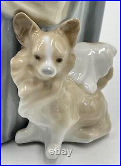 Lladro Woman With Dog Figurine Dama De Bulevar Parasol 4761 Excellent Cond