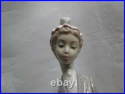 Lladro Woman with Dog Figurine, Umbrella, #4761, 14 Tall