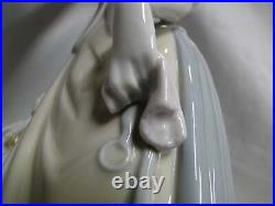 Lladro Woman with Dog Figurine, Umbrella, #4761, 14 Tall