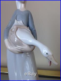 Lladro Woman with Goose and Dog Retired Excellent Condition
